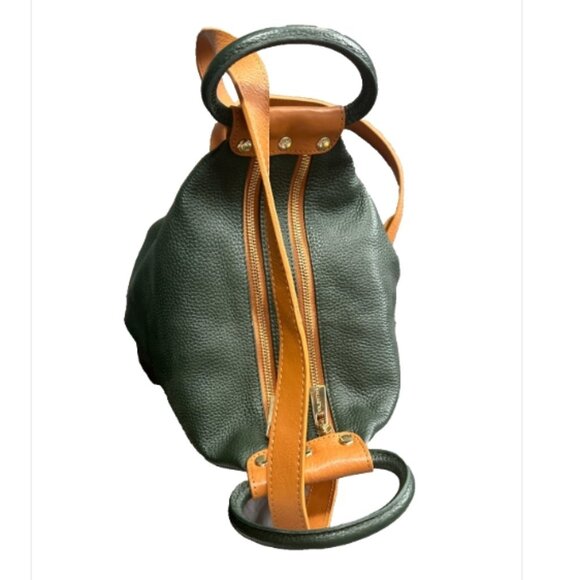 Valentina made in Italy sling bag #901 Convertible Two Tone Leather Backpack Bag main image 7